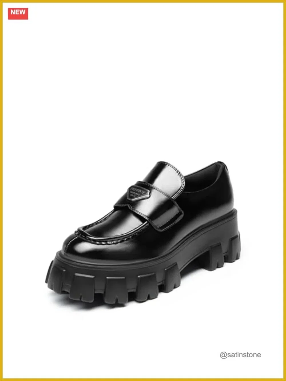 Platform Loafers for Women Chunky Sole Slip-On Patent Vegan Leather